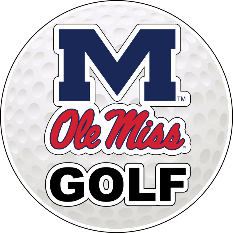 Mississippi Rebels "Ole Miss" 4-Inch Round Golf NCAA Fairway Fervor Vinyl Decal Sticker
