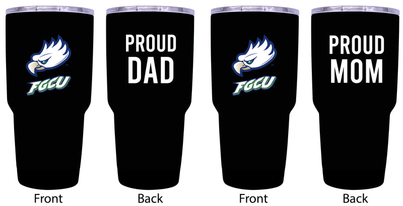 Florida Gulf Coast Eagles Proud Parent 24 oz Insulated Tumblers Set - Black, Mom & Dad Edition