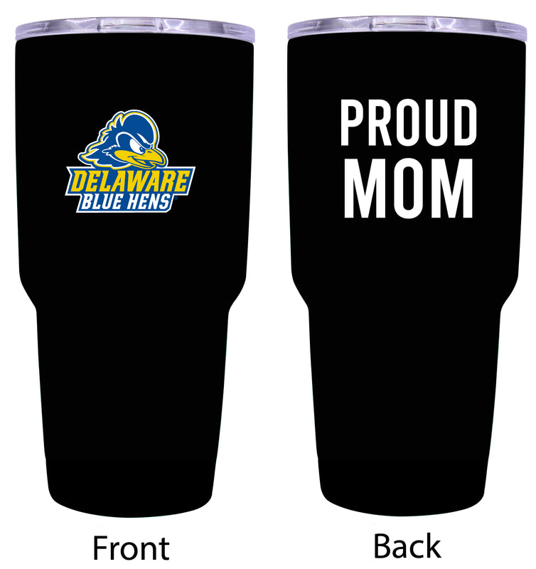 Delaware Blue Hens Proud Mom 24 oz Insulated Stainless Steel Tumbler - Black