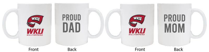 Western Kentucky Hilltoppers Proud Mom And Dad White Ceramic Coffee Mug 2 pack (White)