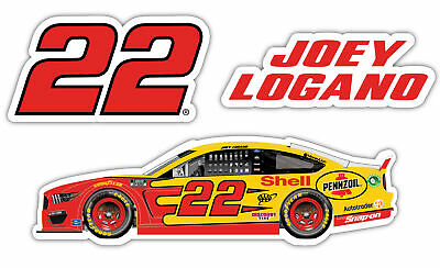 Joey Logano NASCAR #22 3 Pack Laser Cut Decal