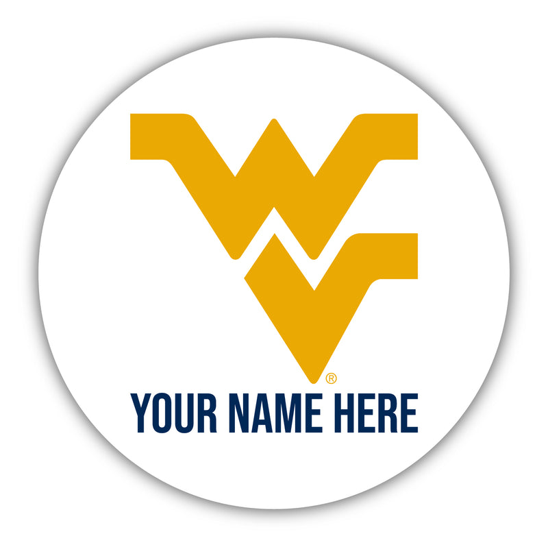 West Virginia Mountaineers 9x14-Inch Mascot Logo NCAA Custom Name Vinyl Sticker - Personalize with Name