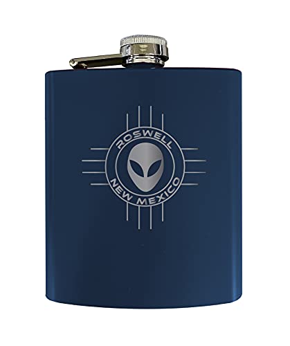 Roswell New Mexico UFO Alien I Believe Souvenir Laser Engraved 7 oz Stainless Steel 7 oz Navy
