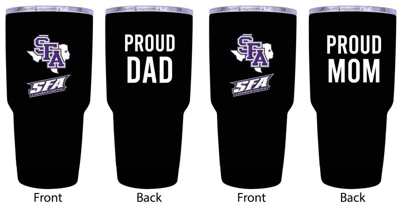 Stephen F. Austin State University Proud Parent 24 oz Insulated Tumblers Set - Black, Mom & Dad Edition