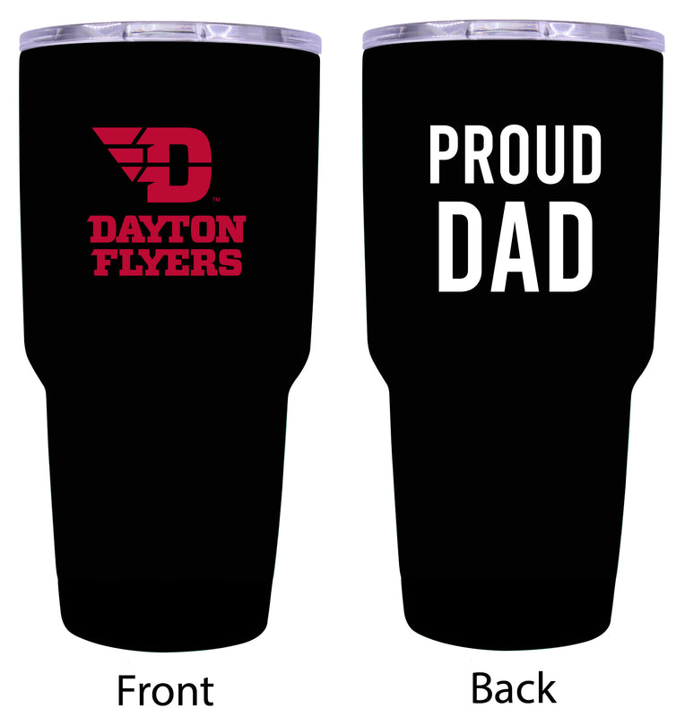 Dayton Flyers Proud Dad 24 oz Insulated Stainless Steel Tumbler Black