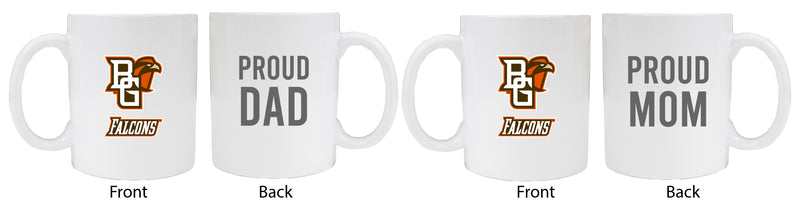 Bowling Green Falcons Proud Mom And Dad White Ceramic Coffee Mug 2 pack (White)