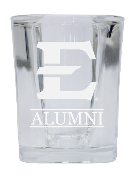 NCAA East Tennessee State University Alumni 2oz Laser Etched Square Shot Glass