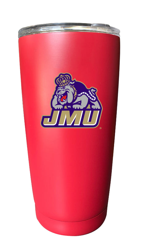 James Madison Dukes NCAA Insulated Tumbler - 16oz Stainless Steel Travel Mug Choose Your Color