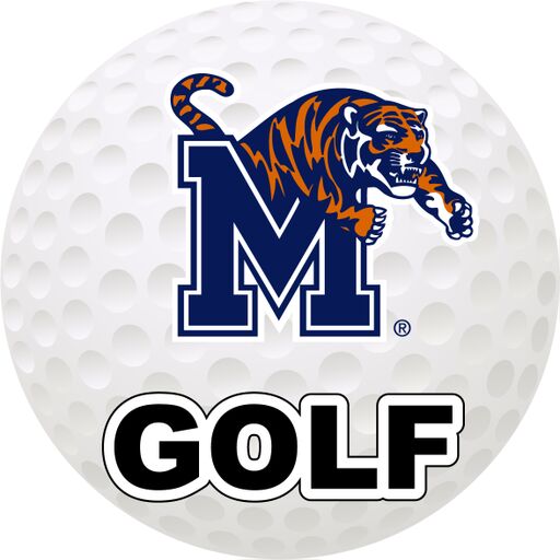 Memphis Tigers 4-Inch Round Golf NCAA Fairway Fervor Vinyl Decal Sticker