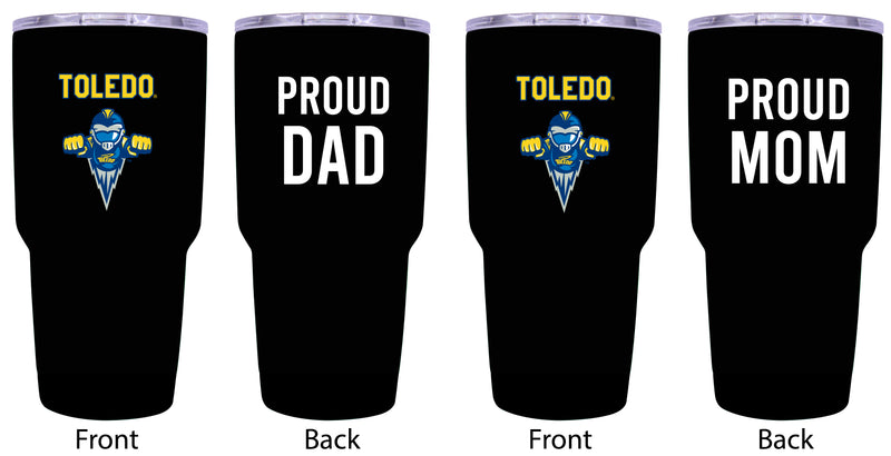 Toledo Rockets Proud Parent 24 oz Insulated Tumblers Set - Black, Mom & Dad Edition