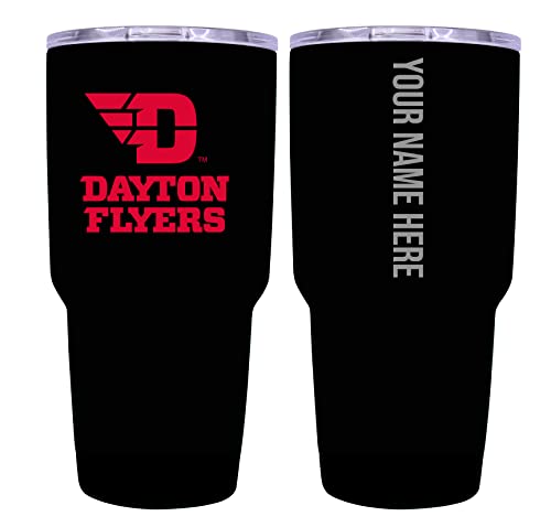 Custom Dayton Flyers Black Insulated Tumbler - 24oz Engraved Stainless Steel Travel Mug