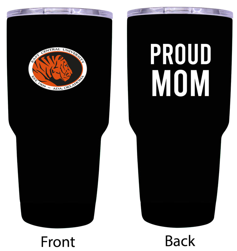 East Central University Tigers Proud Mom 24 oz Insulated Stainless Steel Tumbler - Black