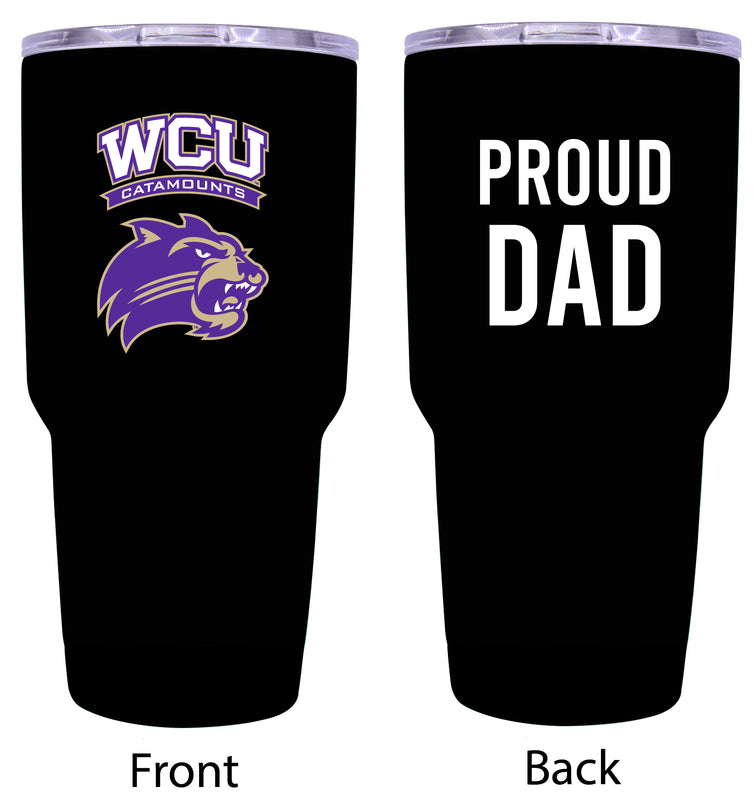 Western Carolina University Proud Dad 24 oz Insulated Stainless Steel Tumbler Black