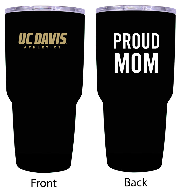 UC Davis Aggies Proud Mom 24 oz Insulated Stainless Steel Tumbler - Black