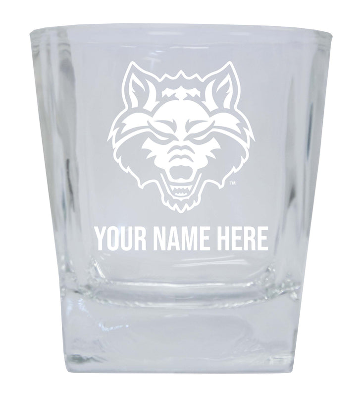 Arkansas State Personalized NCAA Spirit Elegance 10oz Etched Glass Tumbler