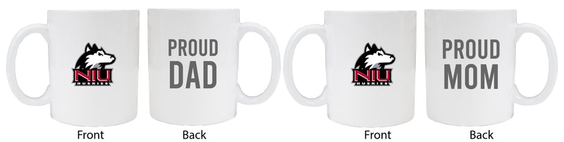 Northern Illinois Huskies Proud Mom And Dad White Ceramic Coffee Mug 2 pack (White)