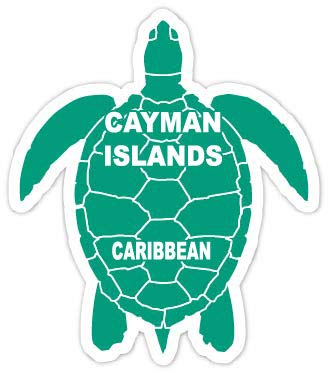 Cayman Islands Caribbean 4 Inch Green Turtle Shape Decal Sticker