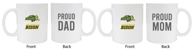 North Dakota State Bison Proud Mom And Dad White Ceramic Coffee Mug 2 pack (White)