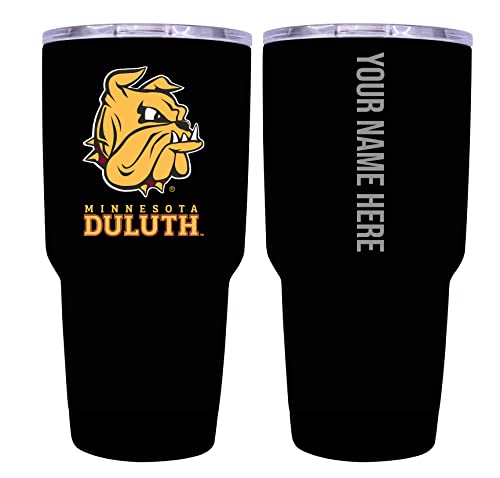 Custom Minnesota Duluth Bulldogs Black Insulated Tumbler - 24oz Engraved Stainless Steel Travel Mug
