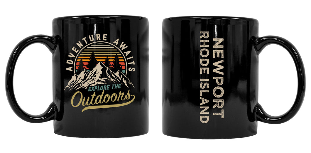 Newport Rhode Island Souvenir Adventure Awaits 8 oz Coffee Mug 2-Pack