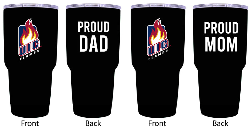 University of Illinois at Chicago Proud Parent 24 oz Insulated Tumblers Set - Black, Mom & Dad Edition
