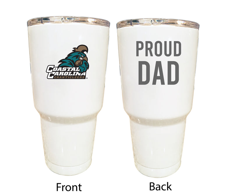 Coastal Carolina University Proud Dad 24 oz Insulated Stainless Steel Tumbler White