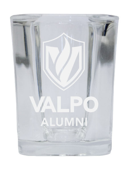 NCAA Valparaiso University Alumni 2oz Laser Etched Square Shot Glass