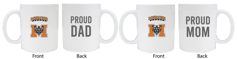 Mercer University Proud Mom And Dad White Ceramic Coffee Mug 2 pack (White)