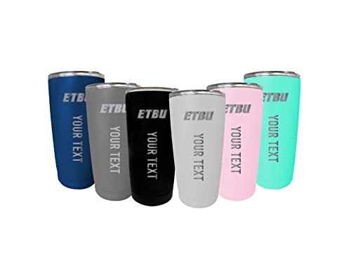 Custom East Texas Baptist University 16 oz Etched Insulated Stainless Steel Tumbler with Engraved Name Choice of Color