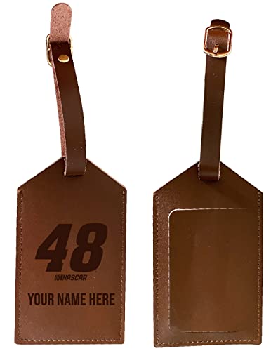 Nascar #48 Alex Bowman Leather Luggage Tag Engraved - Custom Name