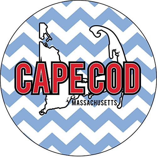 Cape Cod Massachusetts National Seashore Lighthouse Nautical Beach Souvenir 4 Inch Round Chevron Magnet