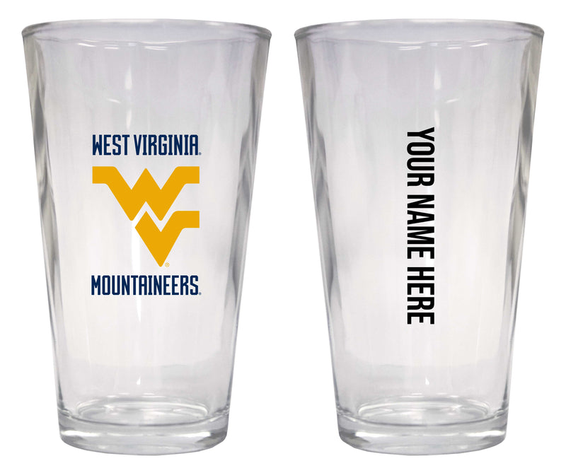 Customizable NCAA West Virginia Mountaineers 16 oz Pint Glass – Perfect Gift Personalized With your own or any fan name