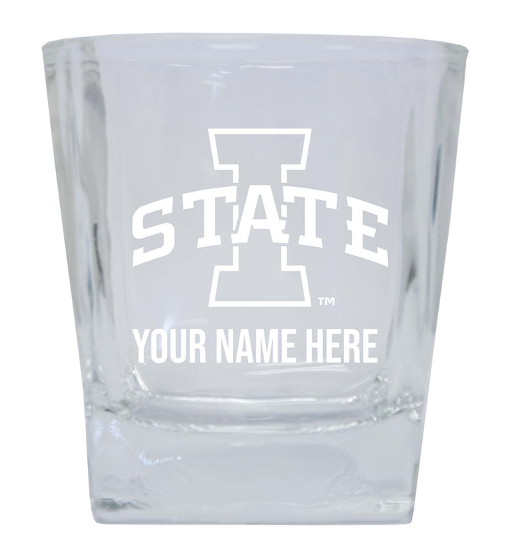 Iowa State Cyclones 2-Pack Personalized NCAA Spirit Elegance 10oz Etched Glass Tumbler