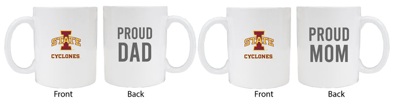 Iowa State Cyclones Proud Mom And Dad White Ceramic Coffee Mug 2 pack (White)