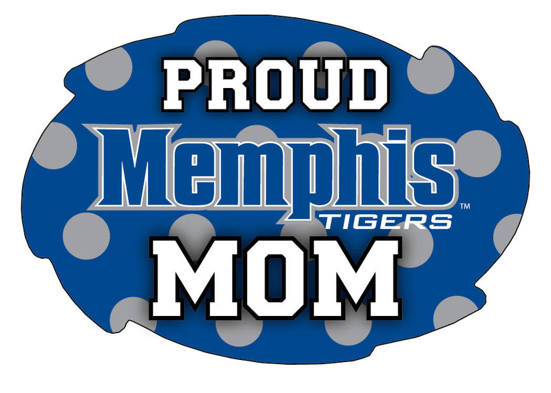 Memphis Tigers 5x6-Inch Swirl Shape Proud Mom NCAA - Durable School Spirit Vinyl Decal Perfect Gift for Mom