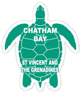 Chatham Bay St Vincent and The Grenadines 4 Inch Green Turtle Shape Decal Sticker