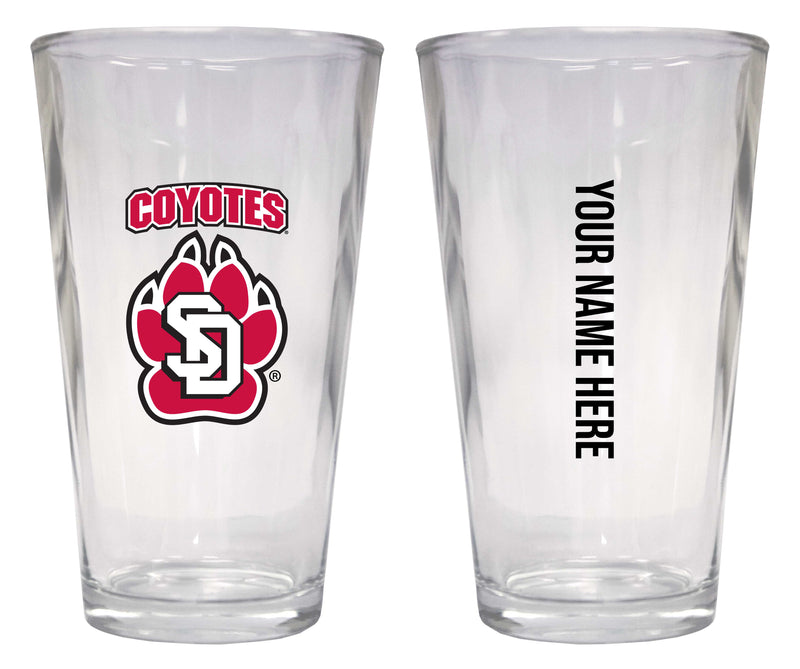 Customizable NCAA South Dakota Coyotes 16 oz Pint Glass – Perfect Gift Personalized With your own or any fan name