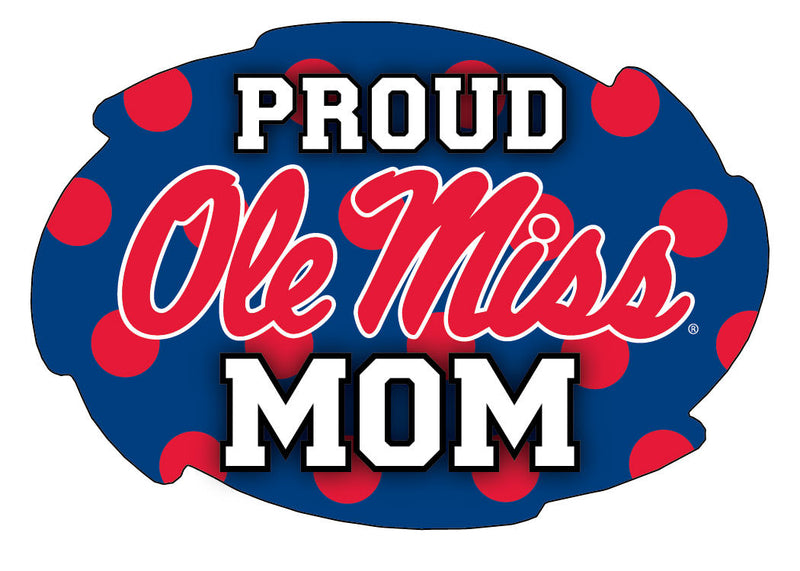Mississippi Rebels "Ole Miss" 5x6-Inch Swirl Shape Proud Mom NCAA - Durable School Spirit Vinyl Decal Perfect Gift for Mom