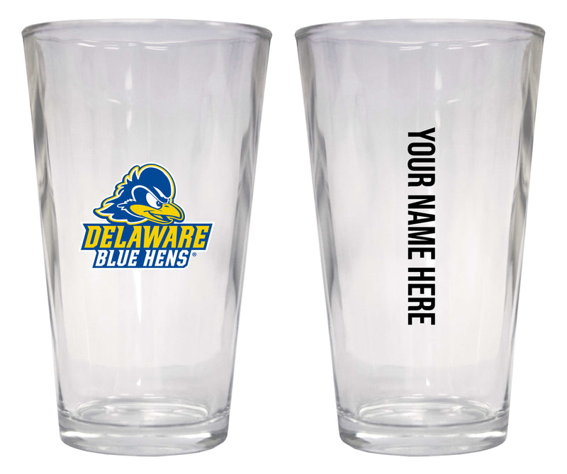 Customizable NCAA Delaware Blue Hens 16 oz Pint Glass – Perfect Gift Personalized With your own or any fan name