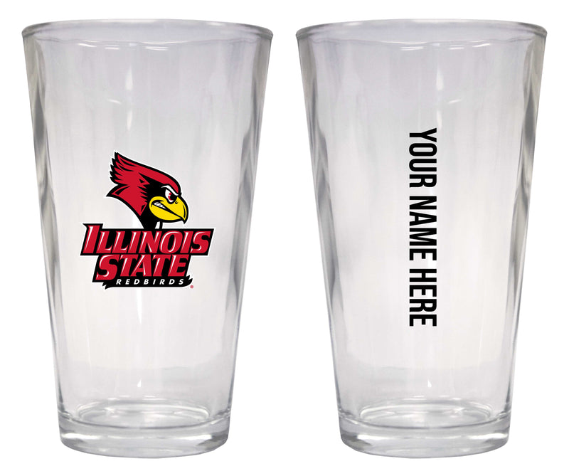Customizable NCAA Illinois State Redbirds 16 oz Pint Glass – Perfect Gift Personalized With your own or any fan name