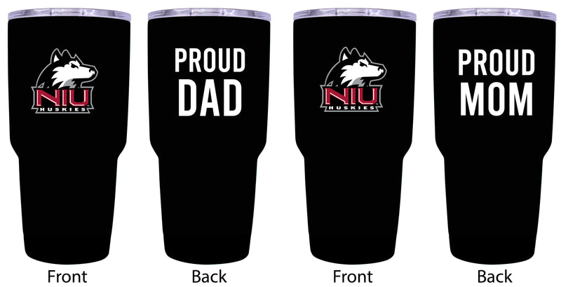 Northern Illinois Huskies Proud Parent 24 oz Insulated Tumblers Set - Black, Mom & Dad Edition