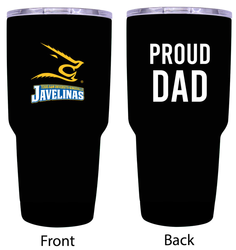 Texas A&M Kingsville Javelinas Proud Dad 24 oz Insulated Stainless Steel Tumbler Black