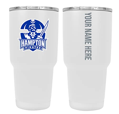 Custom Hampton University White Insulated Tumbler - 24oz Engraved Stainless Steel Travel Mug