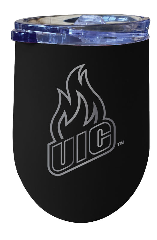 University of Illinois at Chicago NCAA Laser-Etched Wine Tumbler - 12oz Stainless Steel Insulated Cup