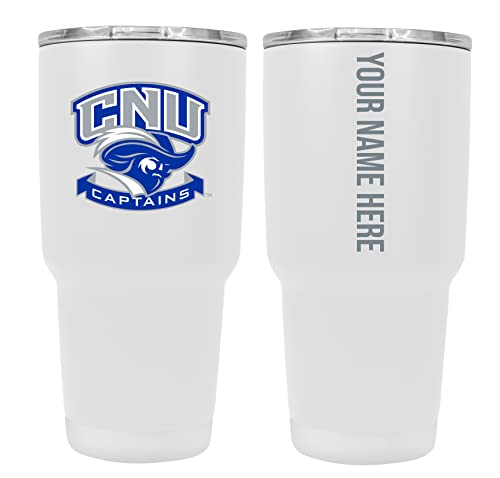 Custom Christopher Newport Captains White Insulated Tumbler - 24oz Engraved Stainless Steel Travel Mug