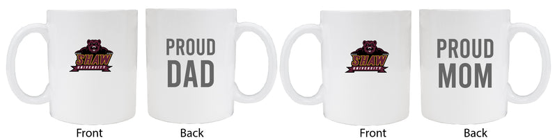 Shaw University Bears Proud Mom And Dad White Ceramic Coffee Mug 2 pack (White)