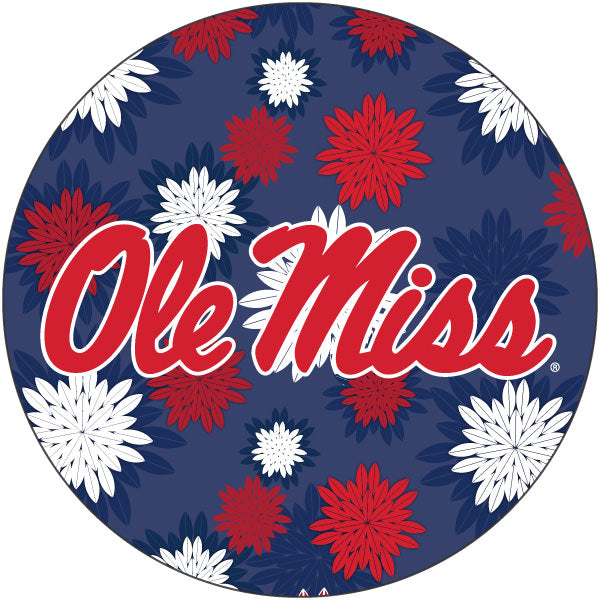 Mississippi Rebels "Ole Miss" Round 4-Inch NCAA Floral Love Vinyl Sticker - Blossoming School Spirit Decal