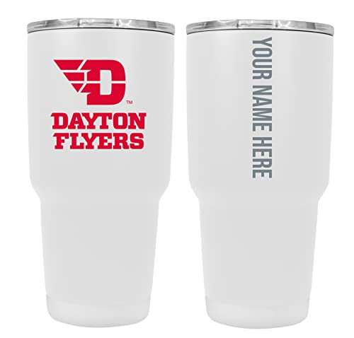 Custom Dayton Flyers White Insulated Tumbler - 24oz Engraved Stainless Steel Travel Mug