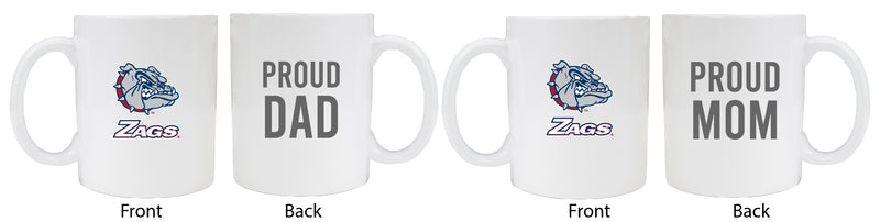 Gonzaga Bulldogs Proud Mom And Dad White Ceramic Coffee Mug 2 pack (White)