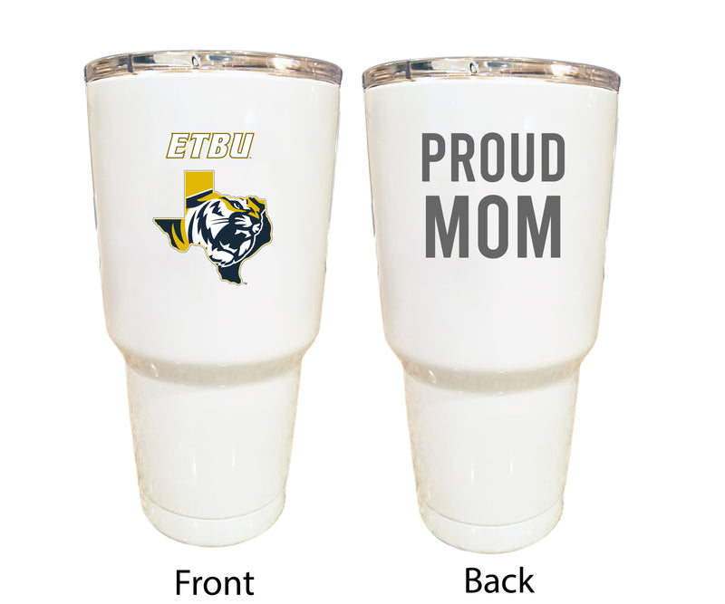 East Texas Baptist University Proud Mom 24 oz Insulated Stainless Steel Tumbler - Black